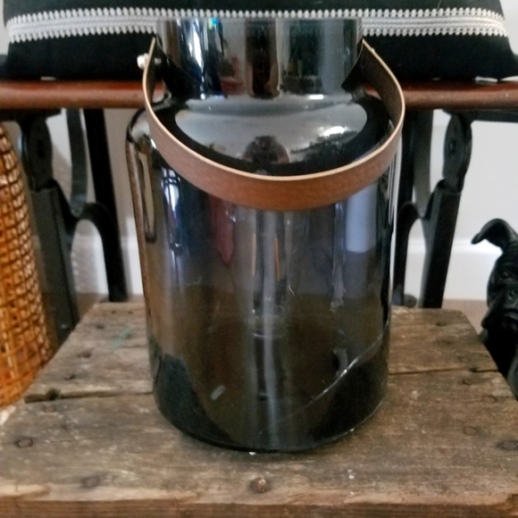 Hobby Lobby Accents Large Lighted Black Glass Lantern With Leather